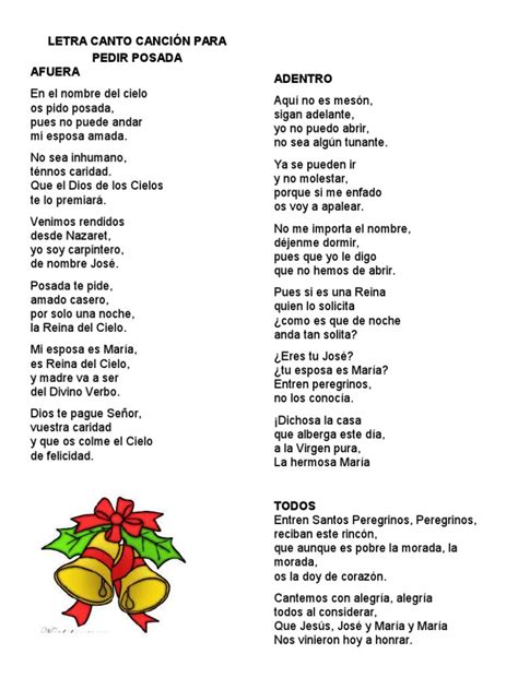 Letra Canto Canción Para Pedir Posada