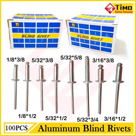 (100pcs) Blind Rivet Blind Rivets 1/8x3/8 1/8x1/2 5/32x1/2 5/32x5/8 5 ...