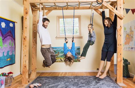 This Family Traded Mattresses for Monkey Bars | Indoor jungle gym, Indoor monkey bars, Kids gym