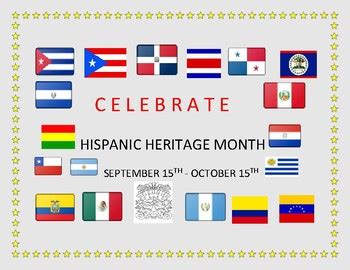 HISPANIC HERITAGE MONTH SIGN - FOR CLASSROOM, AND BULLETIN BOARD