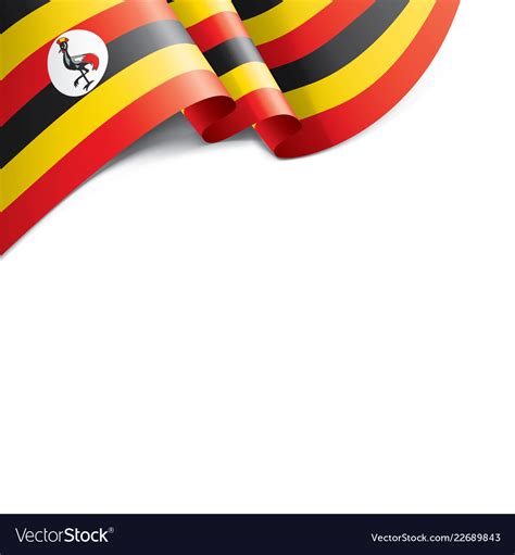 Uganda flag on a white Royalty Free Vector Image