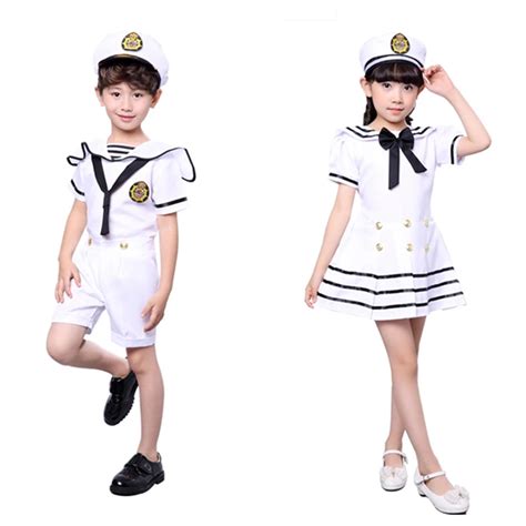 90 170CM Kids Costumes for Navy Sailor Uniform Halloween Cosplay Girls ...