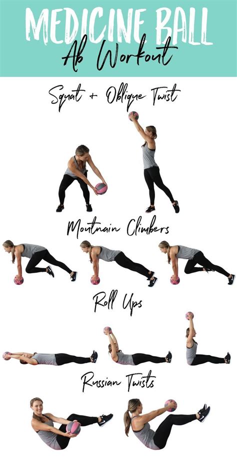 Medicine Ball Ab Workout • Ab Exercises with a Medicine Ball | Medicine ball ab workout ...