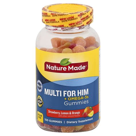 Nature Made Men's Multivitamin + Omega-3 Gummies – Strawberry, Lemon & Orange – 150ct – BrickSeek