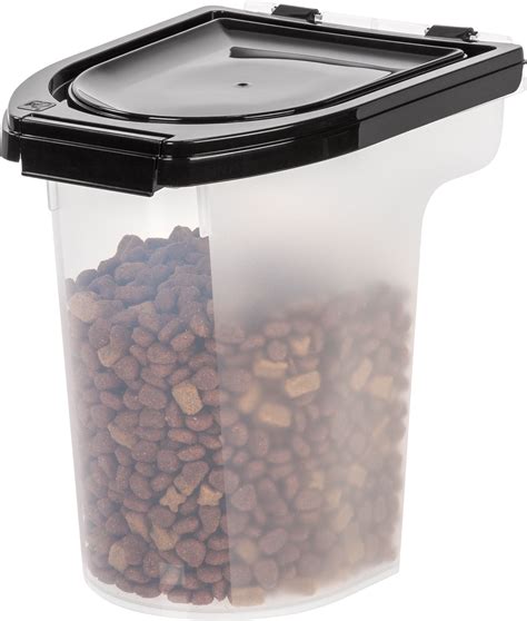 IRIS USA, 6 lb Airtight Pet Cat or Dog Food Container, Black and Clear - Walmart.com