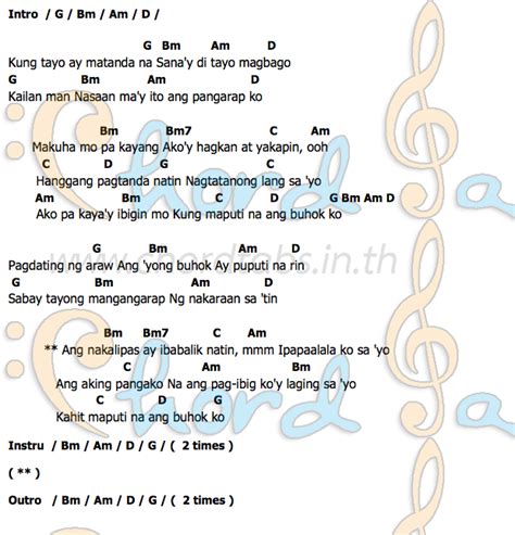 Kahit Maputi Na Ang Buhok Ko Chords Key Of G - buhok madulas