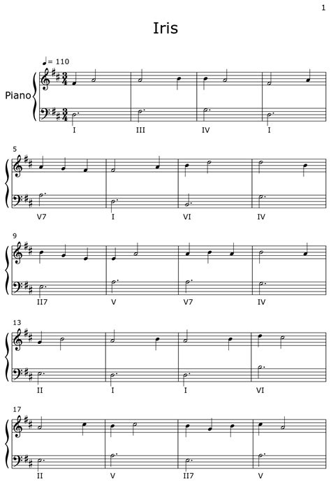 Iris - Sheet music for Piano