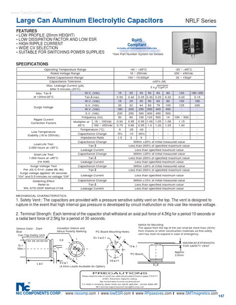 NRLR Datasheet pdf - NIC-Components