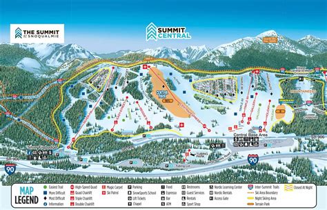 The Summit at Snoqualmie Trail map - Freeride