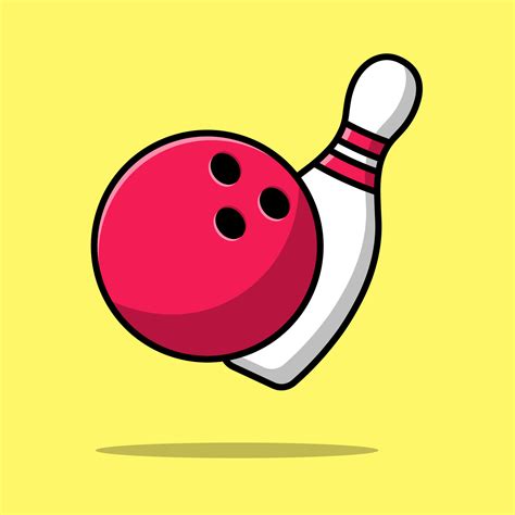 Bowling Ball With Bowling Pins Cartoon Vector Icon Illustration. Flat ...