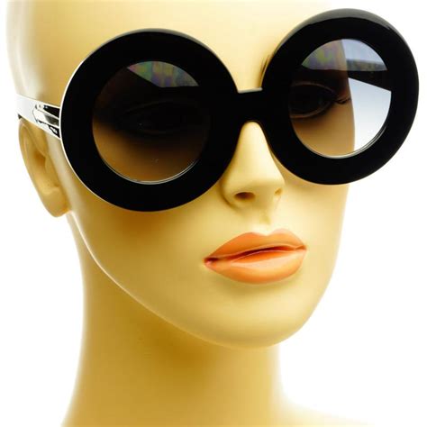 Huge Extra Large Retro Vintage Style Oversized Circle Round Sunglasses Black | eBay