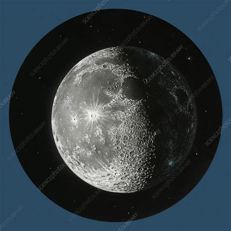 Gibbous Moon, artwork - Stock Image - C014/7216 - Science Photo Library