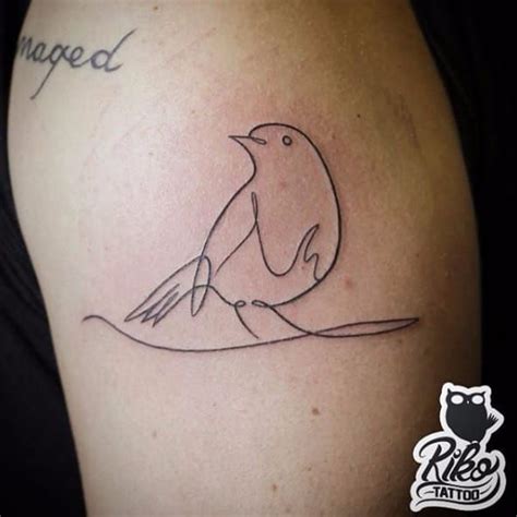 Single line bird tattoo by Riko #singleline #Riko #linework #minimalistic #abstract #bird | Line ...