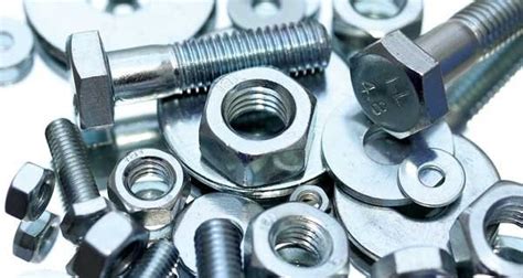 Different types of commonly used material for nuts and bolts.