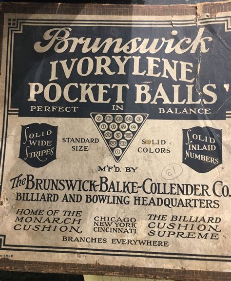 Value of Brunswick Ivorylene Billiard Ball Sets