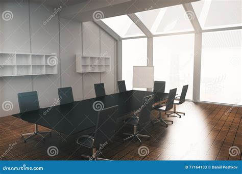 Conference Room with Whiteboard Stock Illustration - Illustration of ...