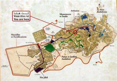 Fez Medina Walking Route Map - Fez Morocco • mappery