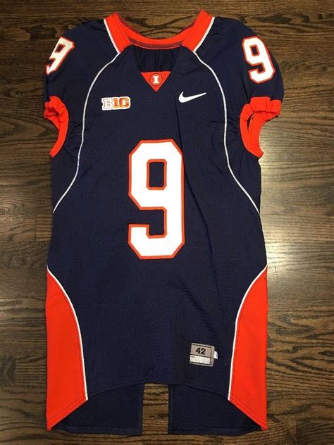 Game Worn Used Illinois Fighting Illini Football Jersey Nike #9 Size 42 – D1Jerseys