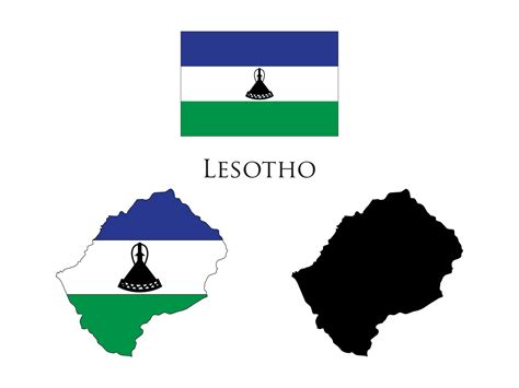 lesotho flag and map vector 21223245 Vector Art at Vecteezy