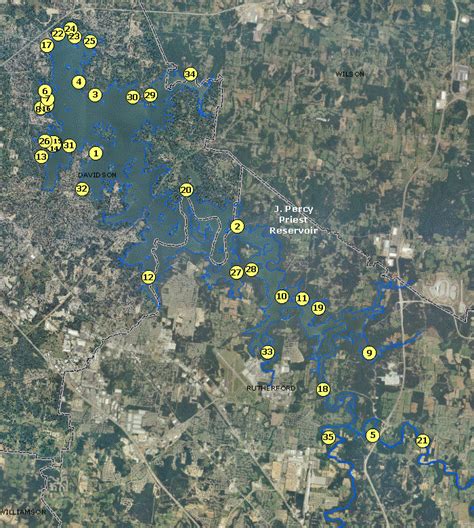 Localwaters Percy Priest Lake Maps Boat Ramps