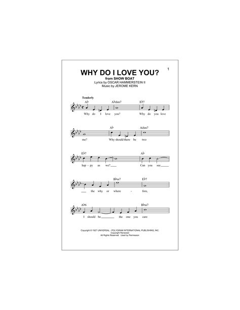 Why Do I Love You? Sheet Music | Oscar Hammerstein II | Melody Line, Lyrics & Chords