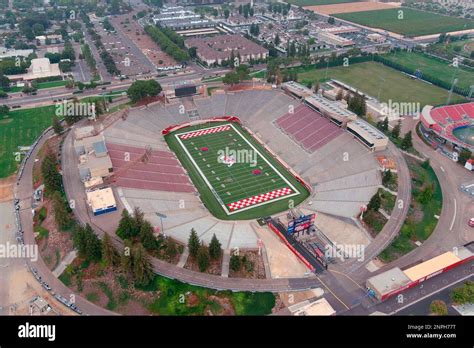 A general view of Bulldog Stadium on the campus of Fresno State ...