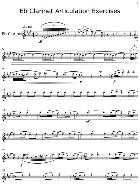 Eb Clarinet Articulation Exercises - Sheet music for Alto Saxophone