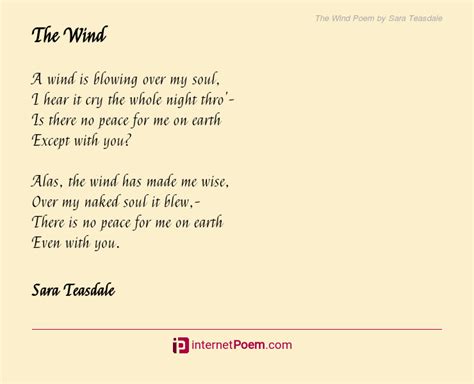 The Wind Poem by Sara Teasdale