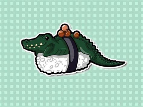 Cute Crocodile Sushi Super Adorable Kawaii Reptile Friend-for | Etsy