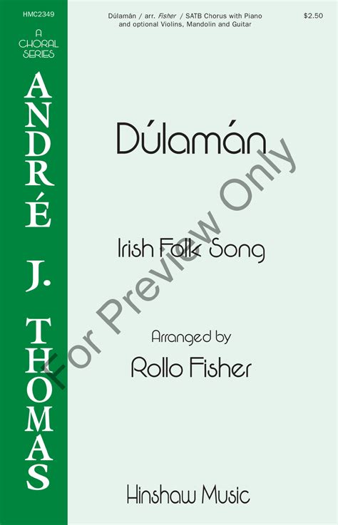 Dulaman (SATB ) arr. Rollo Fisher| J.W. Pepper Sheet Music