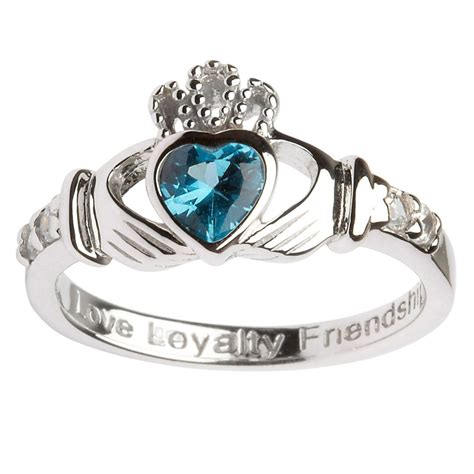 Claddagh December Birthstone Ring - Out of Ireland