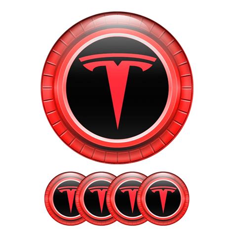 Tesla Wheel Emblem Stickers Center Cap 3D Red Devil | Wheel Emblems ...