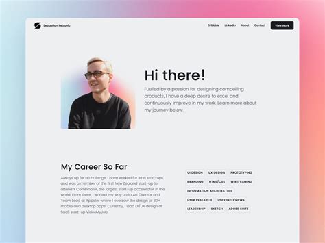 Portfolio - About Page by Sebastian Petravic on Dribbble