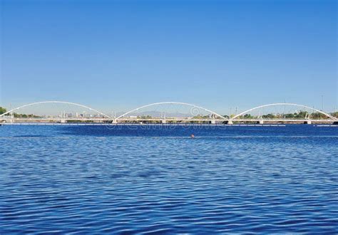 Tempe Town Lake Bridge Arizona Stock Image - Image of lake, arizona ...