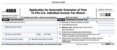 IRS Form 4868 Instructions - Individual Tax Return Extension