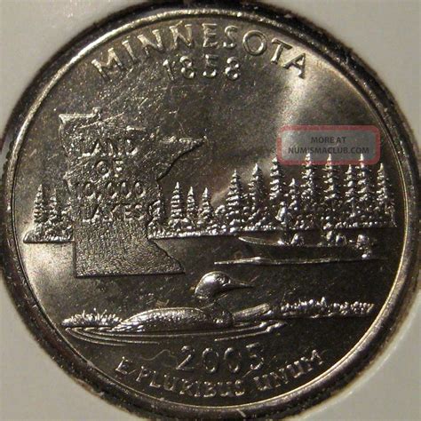 2005 - P Minnesota State Quarter Ddr - 048 Variety Double Die Reverse Bu Ms Unc C11