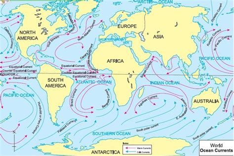 Look at the map of ocean currents and answer the following : (a) How ...