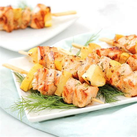 Grilled Salmon Skewers - The Domestic Geek