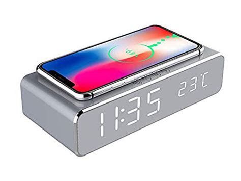 Alarm Clock with Wireless Charging (Silver) | Cult of Mac