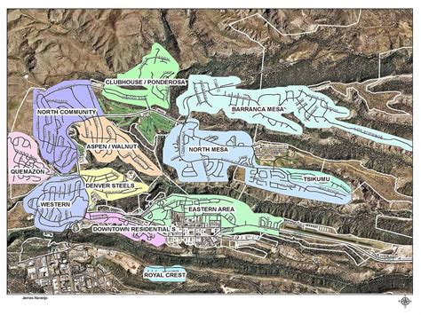 Map of areas in Los Alamos | Los alamos, Map, The neighbourhood