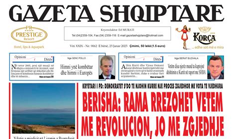 Gazeta Shqiptare print – 23 Janar 2023 - Gazeta Shqiptare Online