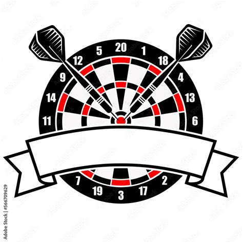 Darts play logo design vector illustration, Dart shooting Game split ...