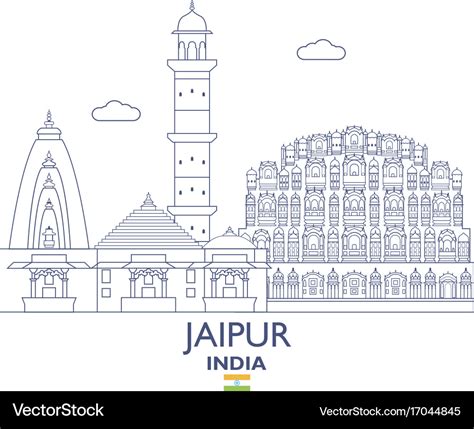 Jaipur city skyline Royalty Free Vector Image - VectorStock