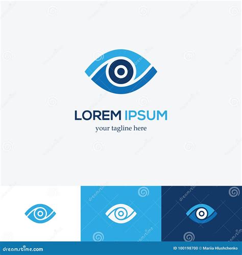 Blue eye logo. stock vector. Illustration of sign, media - 100198700