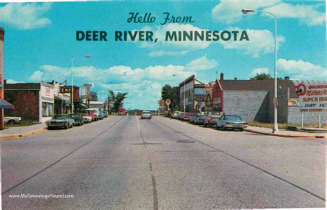 Deer River, Minnesota, Business District, vintage postcard photo