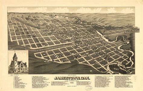 Historic Map - Jamestown, ND - 1883 | World Maps Online