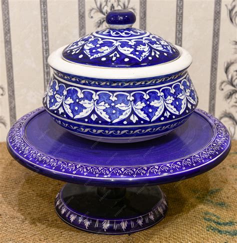 Premium Photo | Blue pottery is beautiful colorful crockery made in ...