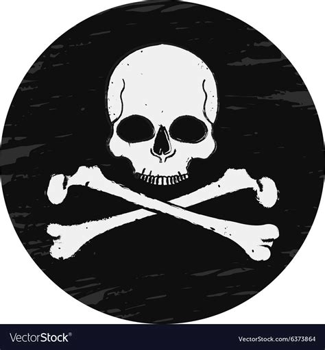 Skull and crossbones vintage black emblem Vector Image