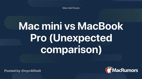 Mac mini vs MacBook Pro (Unexpected comparison) | MacRumors Forums