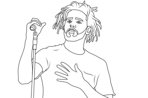 Rapper J. Cole coloring page - Download, Print or Color Online for Free